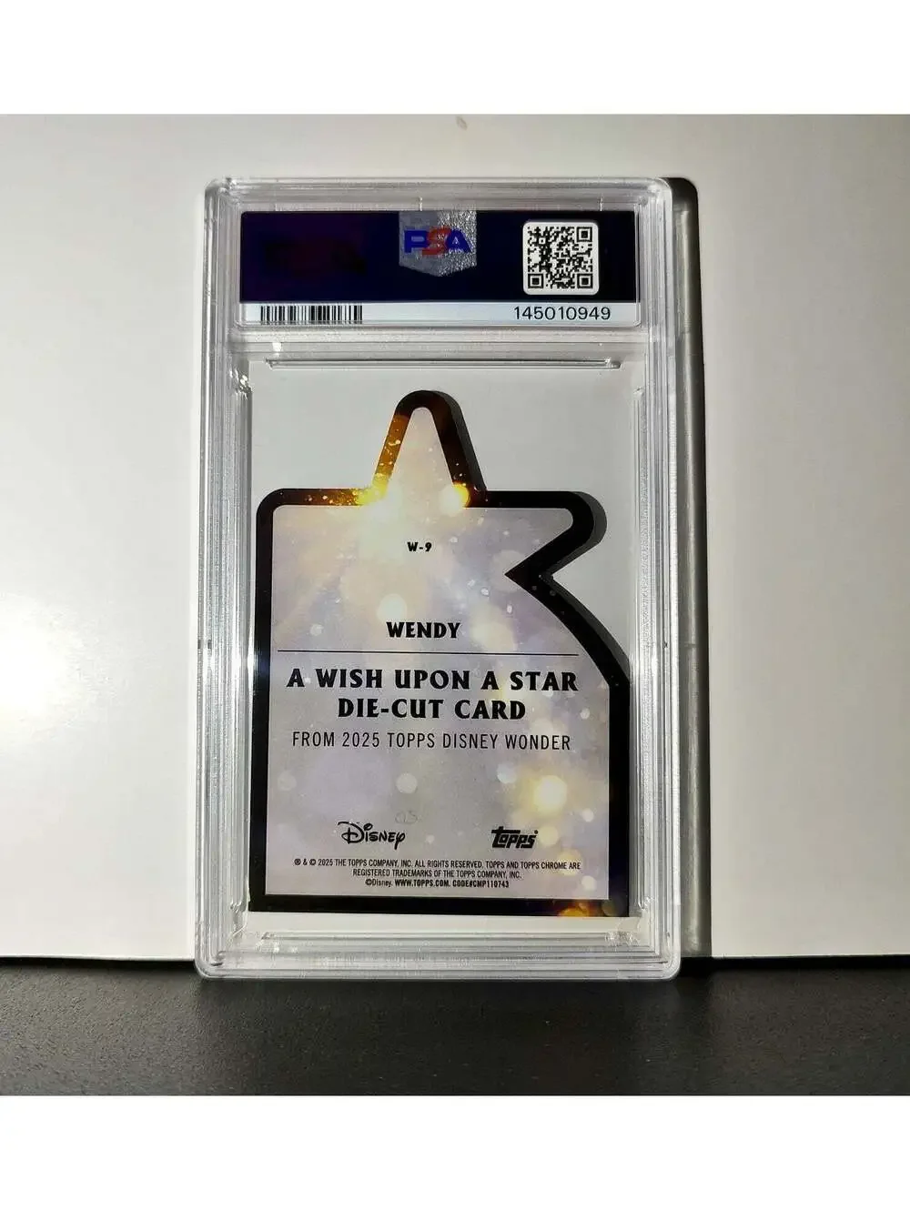 Wendy 2025 Topps Chrome Disney #W-9 Wish Upon A Star Die Cut Peter Pan PSA 9